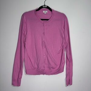 💗 J.Crew Factory Pink 100% Cotton Button-Front Cardigan Sweater XL